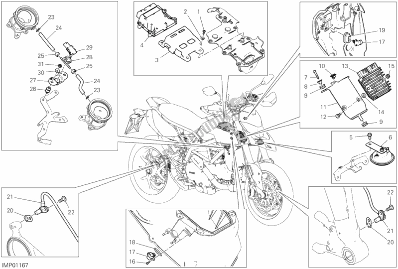All parts for the 12c - Electrical Devices of the Ducati Hypermotard 950 USA 2019